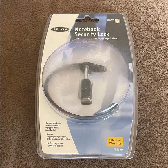 NWT Belkin F8E550 Notebook Computer Security Lock with Key Case - Picture 1 of 3